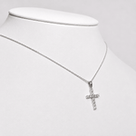 0.50ct Classic Claw Set Diamond Cross Pendant in 9k White Gold - All Diamond