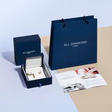 0.65ct Blue Sapphire & Diamond Hoop Earrings in 18k White Gold - All Diamond