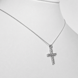 1.00ct Classic Claw Set Diamond Cross Pendant in 18k White Gold - All Diamond