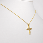 1.00ct Classic Claw Set Diamond Cross Pendant in 18k Yellow Gold - All Diamond