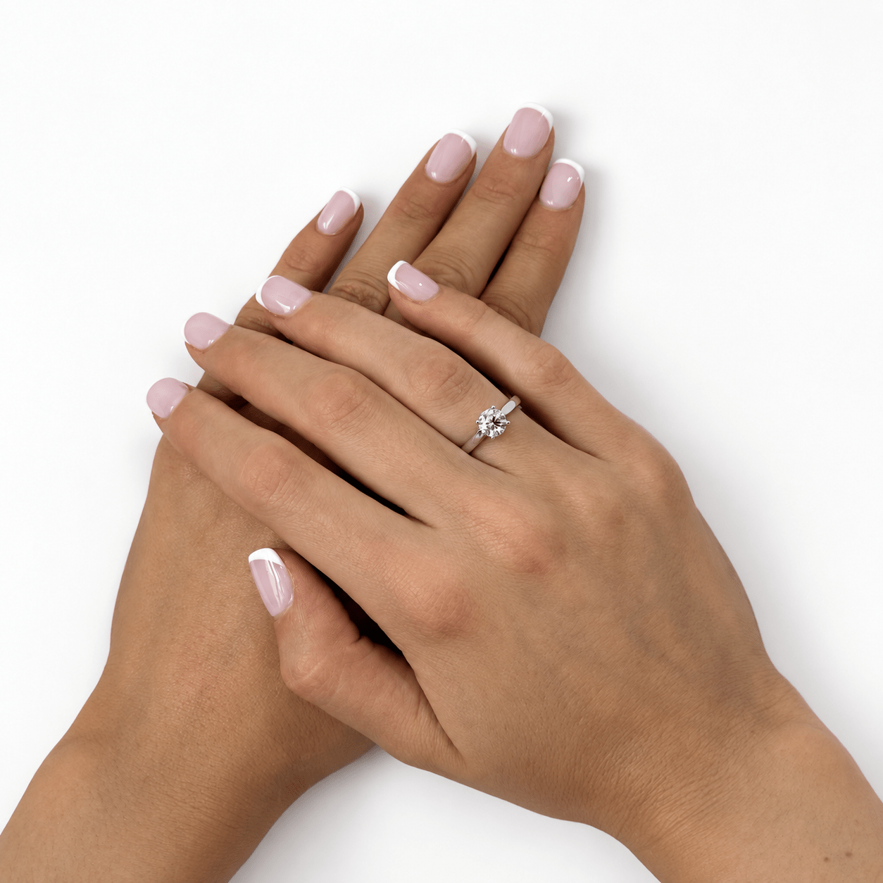 Certified Solitaire Diamond Engagement Ring 1.00ct G/SI Quality 18k White Gold - All Diamond
