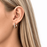 Channel Set Diamond Hoop Earrings 0.50ct G/SI 18k Yellow Gold 20.0mm - All Diamond