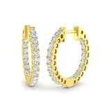 Classic Diamond Hoop Earrings 1.00ct G/SI Quality 18k Yellow Gold - All Diamond