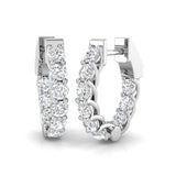 Classic Diamond Hoop Earrings 2.00ct G/SI Quality 18k White Gold - All Diamond