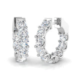 Classic Diamond Hoop Earrings 4.50ct G/SI 18k White Gold 20.5mm - All Diamond