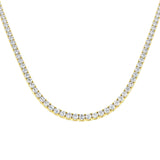 Classic Diamond Tennis Necklace 12.20ct G/SI Quality 18k Yellow Gold - All Diamond