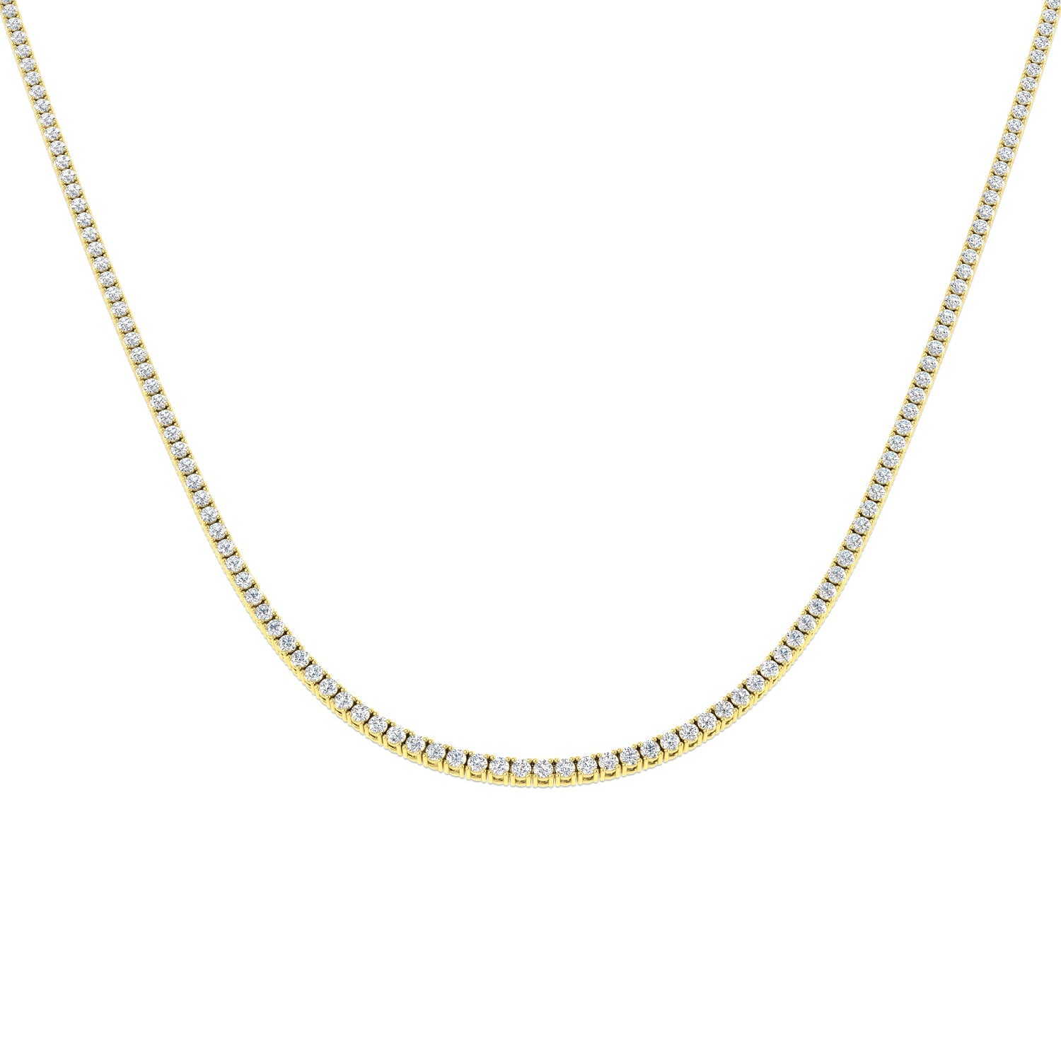 Classic Diamond Tennis Necklace 4.50ct G/SI Quality 18k Yellow Gold - All Diamond
