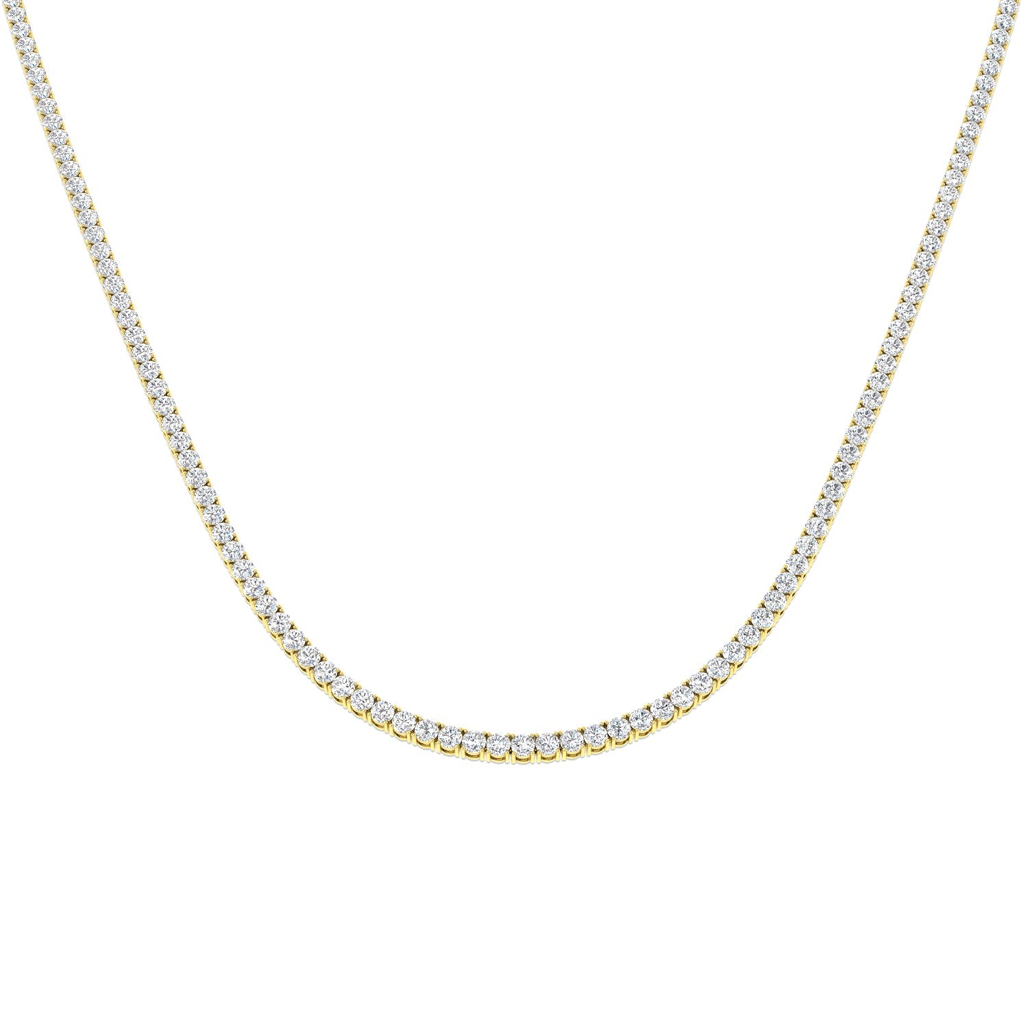 Classic Diamond Tennis Necklace 8.50ct G/SI Quality 18k Yellow Gold - All Diamond