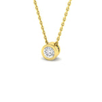 Classic Rub Over Diamond Solitaire Pendant 0.25ct G/SI 18k Yellow Gold - All Diamond
