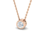 Classic Rub Over Diamond Solitaire Pendant 0.40ct G/SI 18k Rose Gold - All Diamond