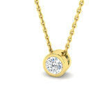Classic Rub Over Diamond Solitaire Pendant 0.40ct G/SI 18k Yellow Gold - All Diamond