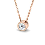 Classic Rub Over Diamond Solitaire Pendant 0.50ct G/SI 18k Rose Gold - All Diamond