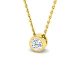 Classic Rub Over Diamond Solitaire Pendant 0.50ct G/SI 18k Yellow Gold - All Diamond