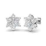 Daisy Diamond Cluster Earrings 2.00ct G/SI in 18k White Gold - All Diamond