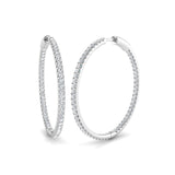 Diamond Claw Hoop Earrings 2.20ct G/SI Quality 18k White Gold 39.0mm - All Diamond