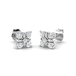 Diamond Cluster Earrings 0.45ct G/SI Quality in 18k White Gold - All Diamond