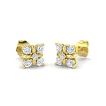 Diamond Cluster Earrings 0.45ct G/SI Quality in 18k Yellow Gold - All Diamond