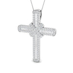 Diamond Cross Baguette & Round Diamonds 7.15ct in 9k White Gold - All Diamond