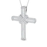 Diamond Cross Baguette & Round Diamonds 7.15ct in 9k White Gold - All Diamond