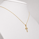 Diamond Cross Necklace with 0.25ct G/SI Diamonds in 9k Yellow Gold - All Diamond