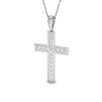 Diamond Cross Necklace with 0.50ct G/SI Diamonds in 9k White Gold - All Diamond