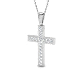 Diamond Cross Necklace with 1.00ct G/SI Diamonds in 9k White Gold - All Diamond