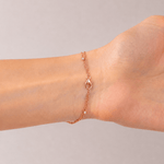 Diamond Double Chain Bracelet 0.25ct G/SI 18k Rose Gold - All Diamond