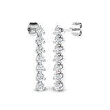 Diamond Drop Earrings 0.75ct G/SI Quality in 18k White Gold 3.0mm - All Diamond