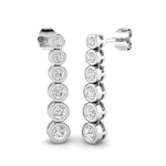 Diamond Drop Earrings 0.80ct G/SI Quality in 18k White Gold 4.3mm - All Diamond