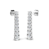 Diamond Drop Earrings 1.10ct G/SI Quality in 18k White Gold 3.6mm - All Diamond