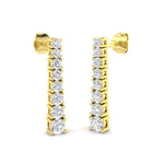 Diamond Drop Earrings 1.10ct G/SI Quality in 18k Yellow Gold 3.6mm - All Diamond