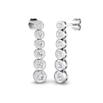 Diamond Drop Earrings 1.20ct G/SI Quality in 18k White Gold 4.8mm - All Diamond