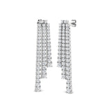 Diamond Drop Earrings 5.50ct G/SI Quality in 18k White Gold 9.0mm - All Diamond
