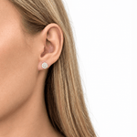 Diamond Halo Earrings 0.75ct G/SI Quality in 18k White Gold - All Diamond