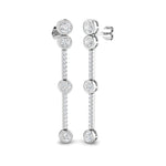 Diamond Rub Over Drop Earrings 1.60ct G/SI Quality 18k White Gold - All Diamond