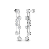 Diamond Rub Over Drop Earrings 2.45ct G/SI Quality 18k White Gold - All Diamond