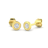 Diamond Rub Over Stud Earrings 0.20ct G/SI Quality in 18k Yellow Gold - All Diamond