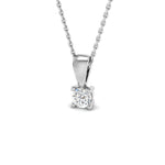 Diamond Solitaire Necklace 0.20ct G/SI in 18k White Gold - All Diamond
