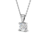 Diamond Solitaire Necklace 0.50ct G/SI in 18k White Gold - All Diamond