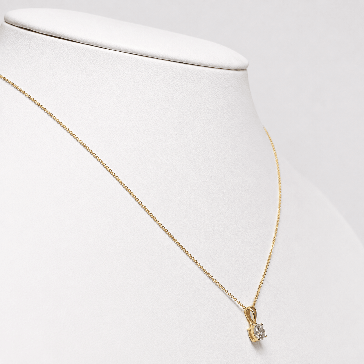 Diamond Solitaire Necklace 0.50ct G/SI in 18k Yellow Gold - All Diamond