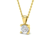 Diamond Solitaire Necklace 0.50ct G/SI in 18k Yellow Gold - All Diamond