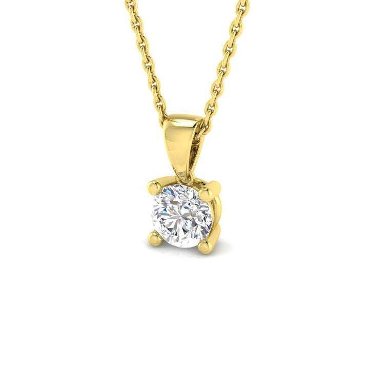 Diamond Solitaire Necklace 0.50ct G/SI in 18k Yellow Gold