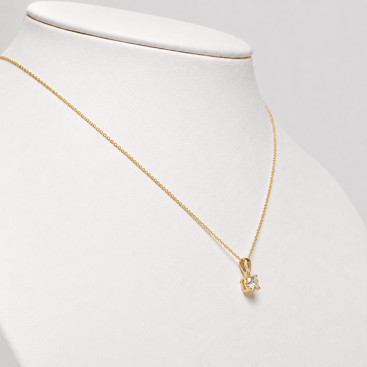 Diamond Solitaire Necklace 0.75ct G/SI in 18k Yellow Gold - All Diamond