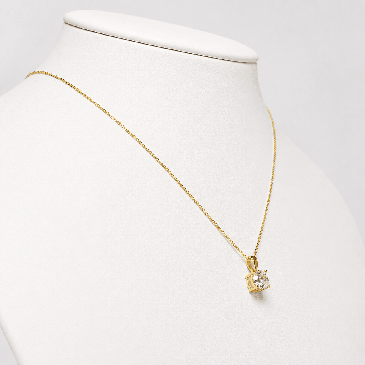 Diamond Solitaire Necklace 1.00ct G/SI in 18k Yellow Gold - All Diamond