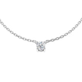 Diamond Solitaire Pendant Necklace 0.15ct G/SI in 18k White Gold - All Diamond