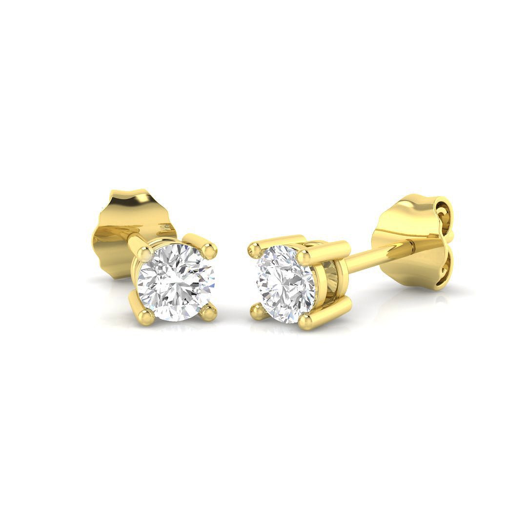 Diamond Stud Earrings 0.40ct G/SI Quality in 18k Yellow Gold - All Diamond