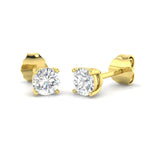 Diamond Stud Earrings 0.60ct Premium Quality in 18k Yellow Gold - All Diamond