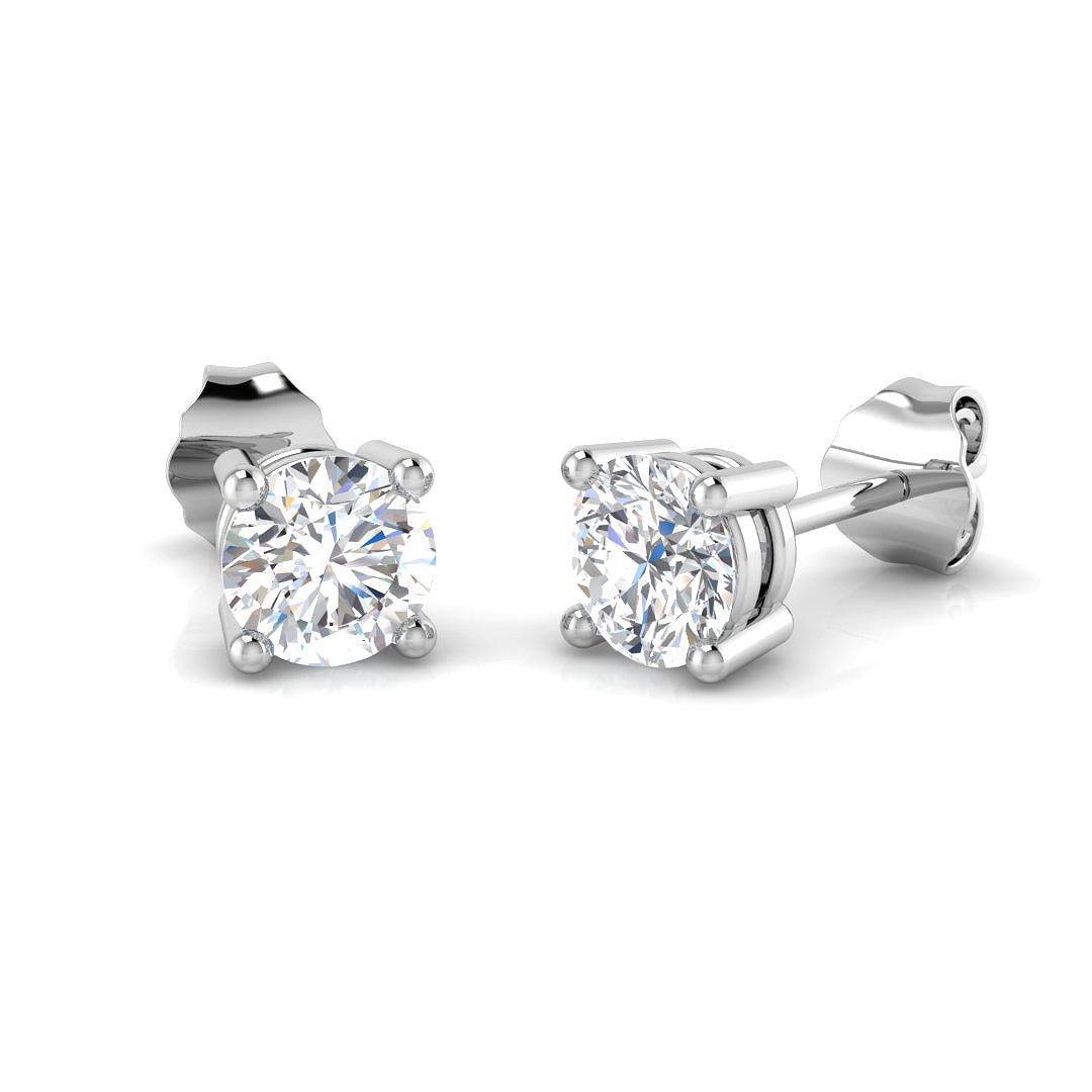 Diamond Stud Earrings 1.00ct G/SI Quality in Platinum - All Diamond