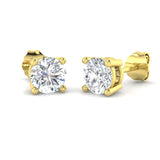 Diamond Stud Earrings 2.00ct G/SI Quality in 18k Yellow Gold - All Diamond