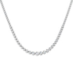 Graduated Rub Over Diamond Tennis Necklace 5.00ct G/SI 18k White Gold - All Diamond